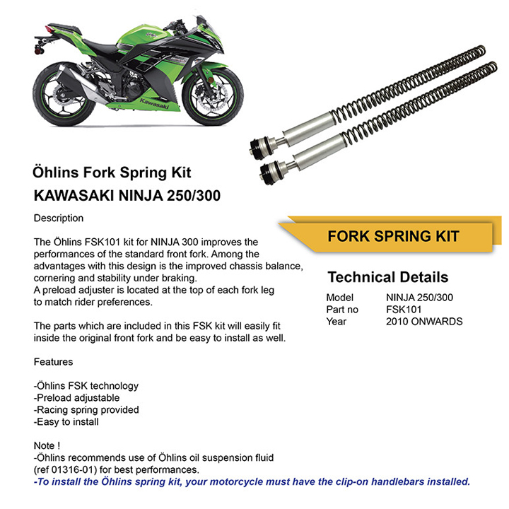 Ohlins Kawasaki Ninja Front Spring Kit Fsk Layz Motor