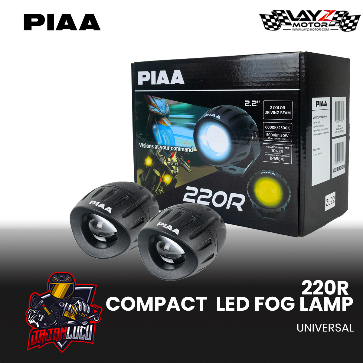 Piaa R Dual Beam Compact Led Fog Lamp Layz Motor