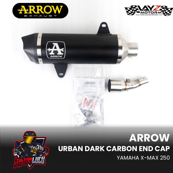 Arrow Exhaust Urban Dark Carbon End Cap - Yamaha XMAX 250 - Image 2