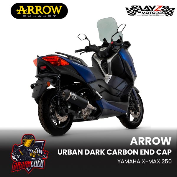 Arrow Exhaust Urban Dark Carbon End Cap - Yamaha XMAX 250 - Image 4