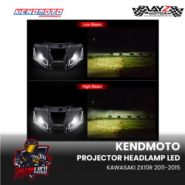 Kendmoto LED Headlamp Projector Kawasaki ZX10R 2011-2015 - Image 7