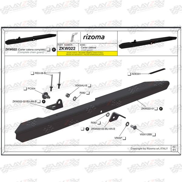 Rizoma ZKW022 Chain Guard Carbon - Kawasaki ZX10R 2011-2015 - Image 4