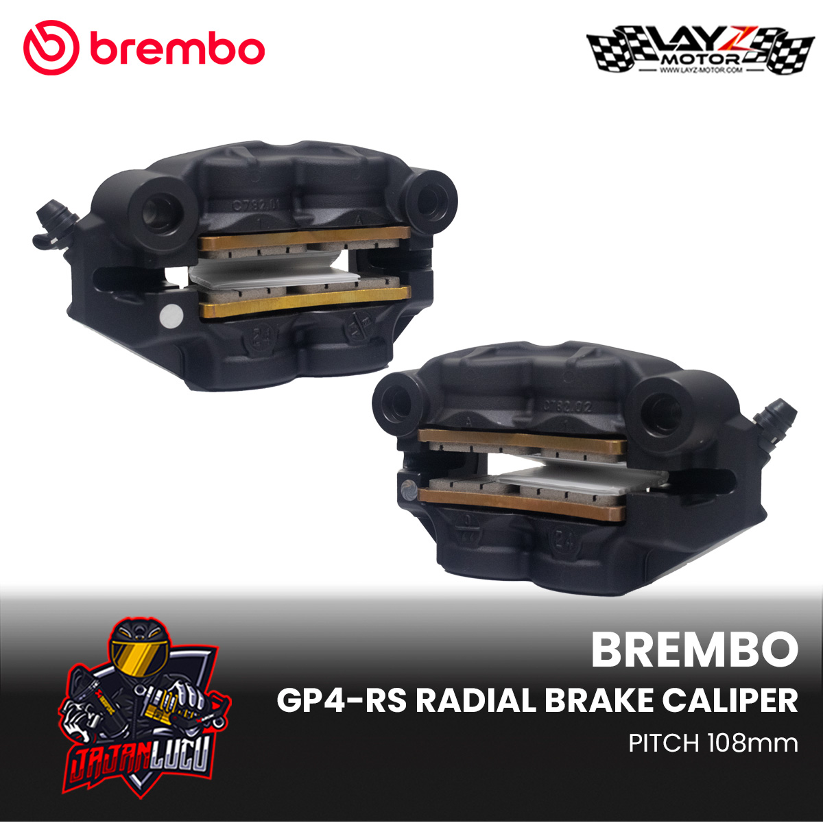Brembo Front Brake Radial Calipers Monobloc GP4-RS - Black