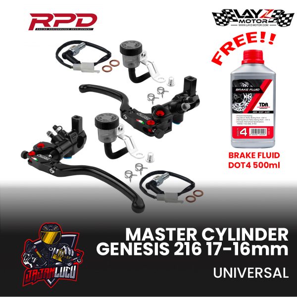RPD Master Rem Radial Genesis 216 Set 17mm (R) dan 16mm (L) + Switch Brake